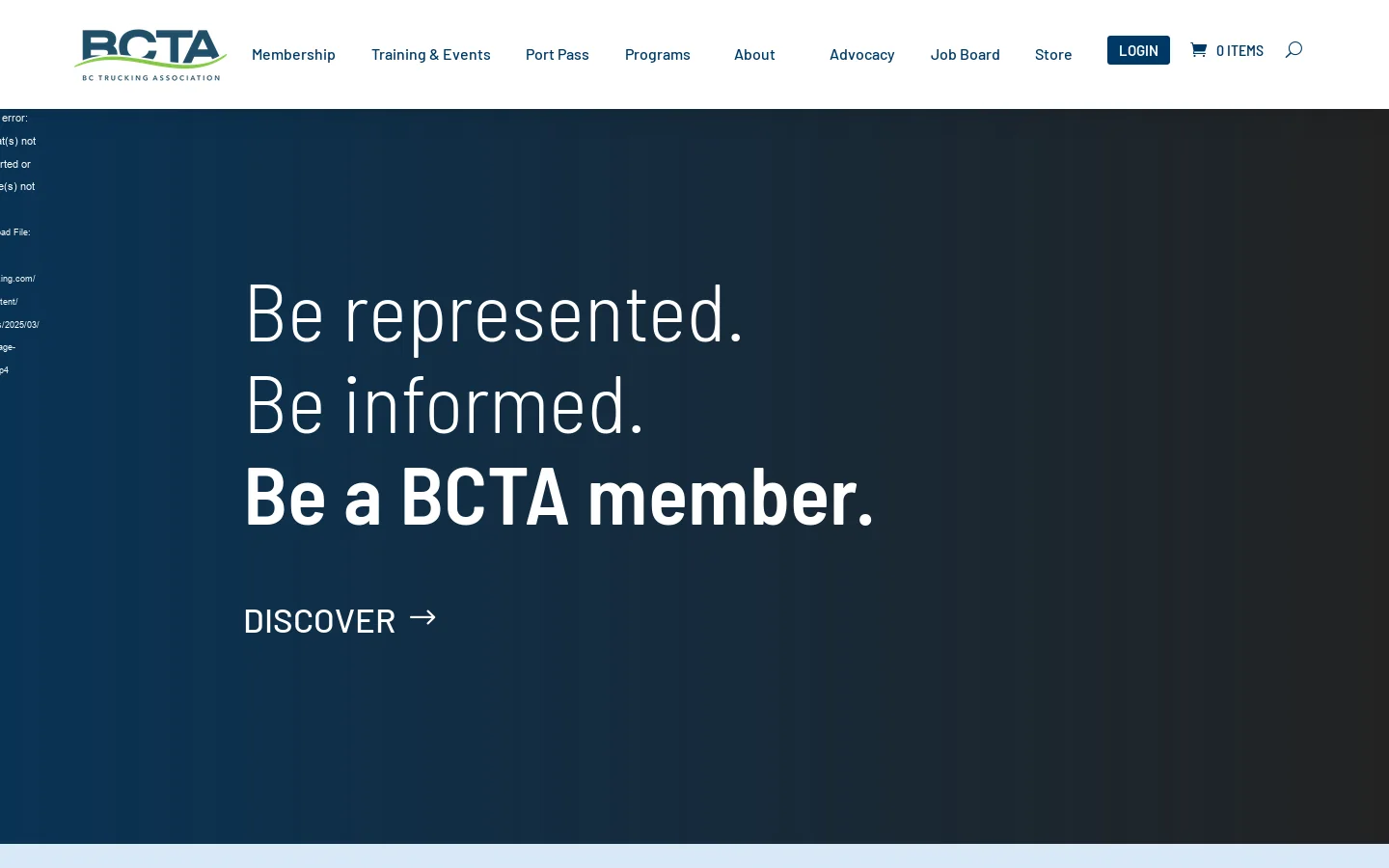 BC Trucking Association Homepage screenshot