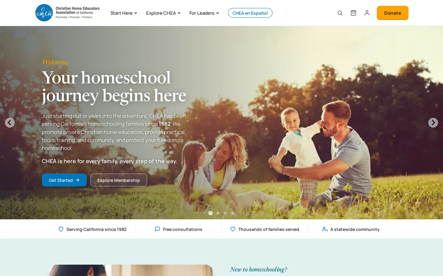 CHEA of California Homepage screenshot