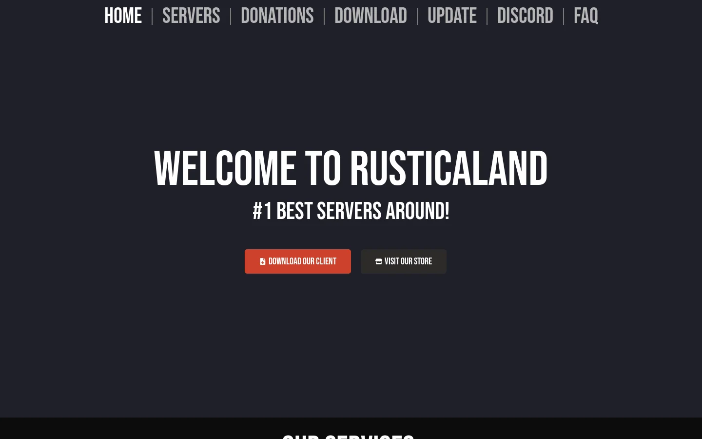 Rusticaland Homepage screenshot