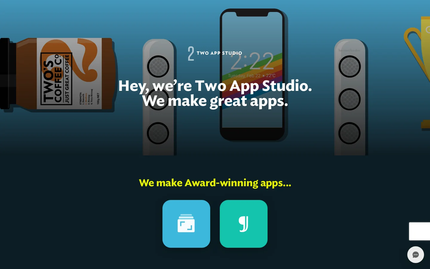 Two App Studio Homepage screenshot