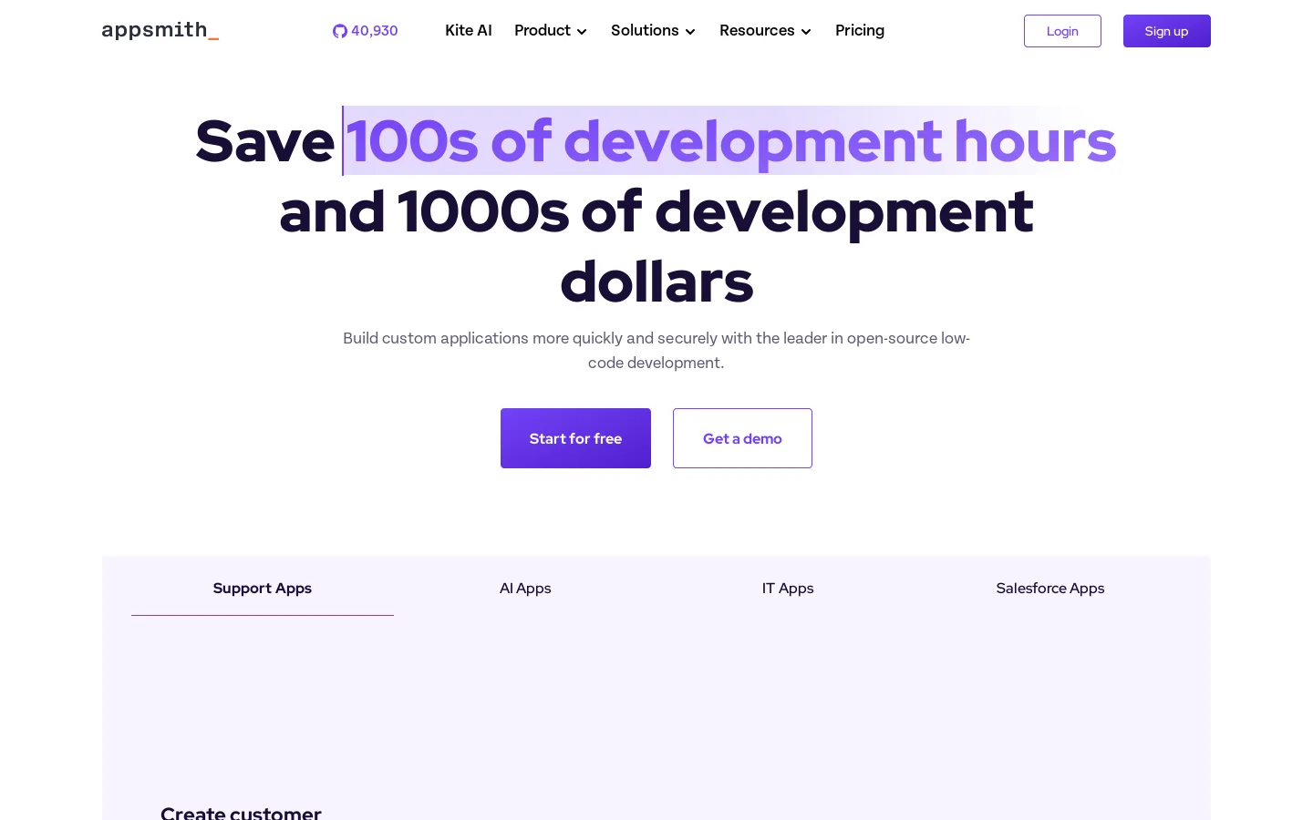 Appsmith Homepage screenshot