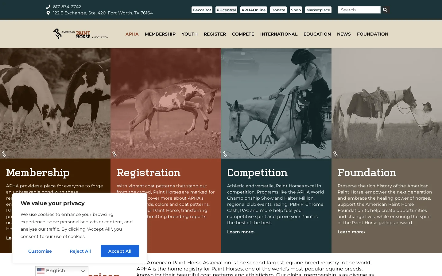 APHA.com Homepage screenshot