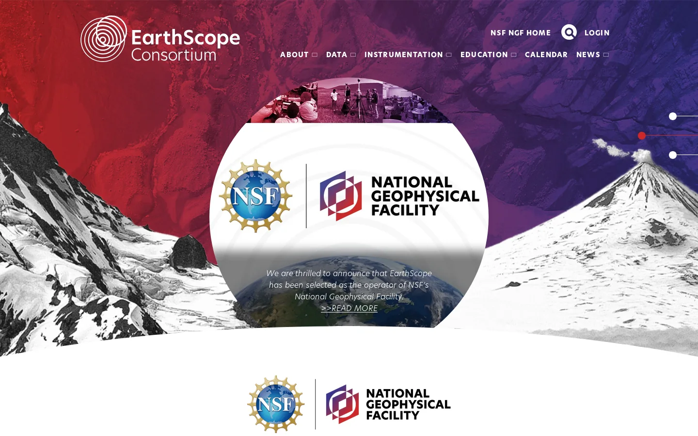 EarthScope Consortium Homepage screenshot