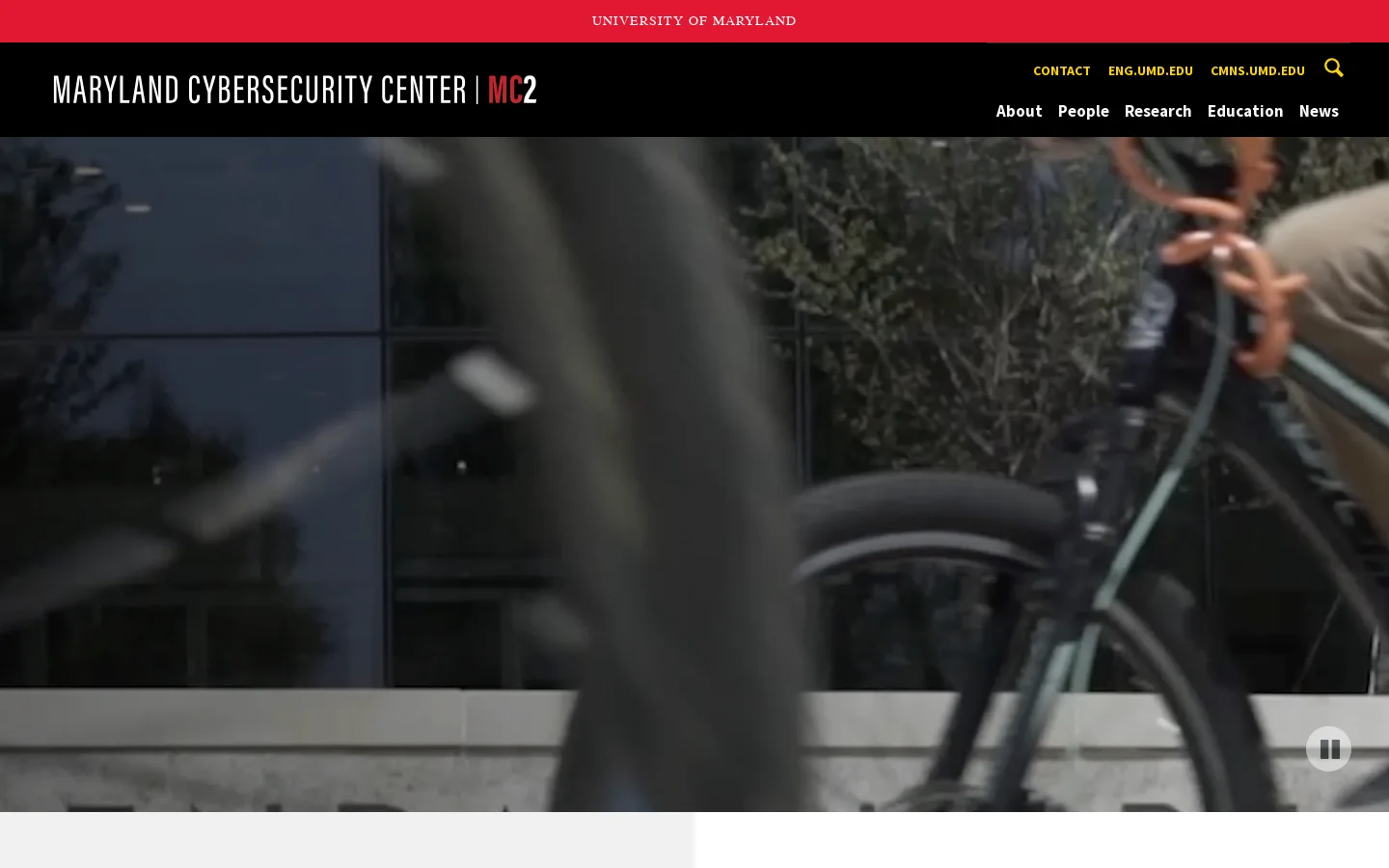 Maryland Cybersecurity Center Homepage screenshot