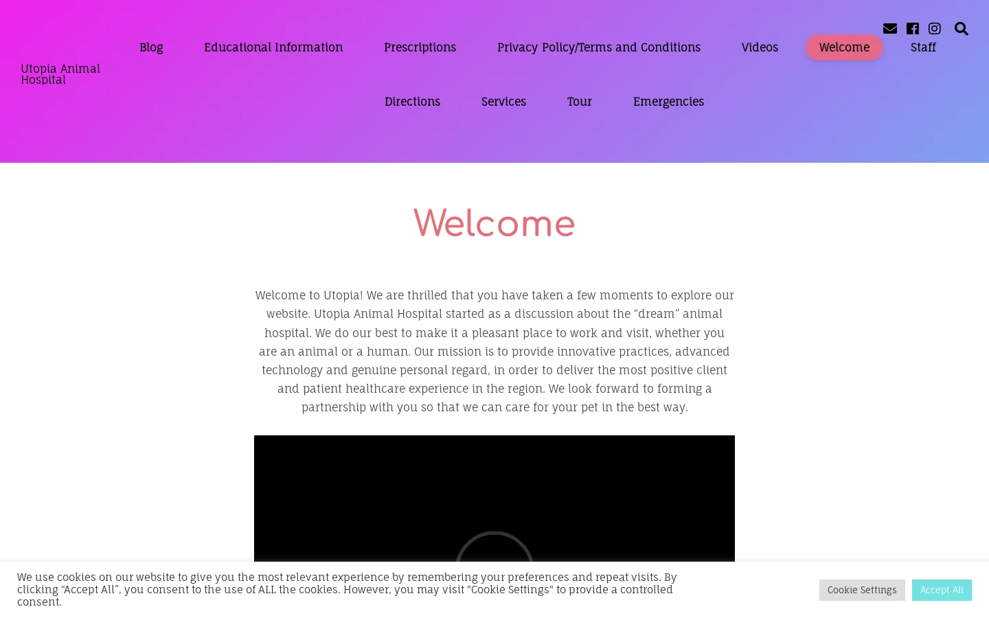 Utopia Animal Hospital Homepage screenshot