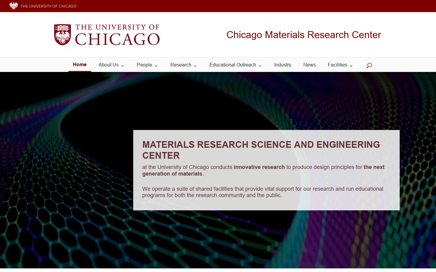 Materials Research Science and Engineering Center Homepage screenshot