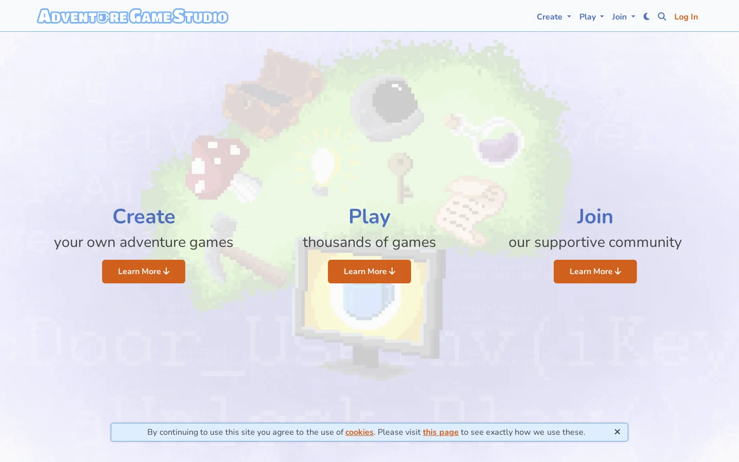 Adventure Game Studio Homepage screenshot
