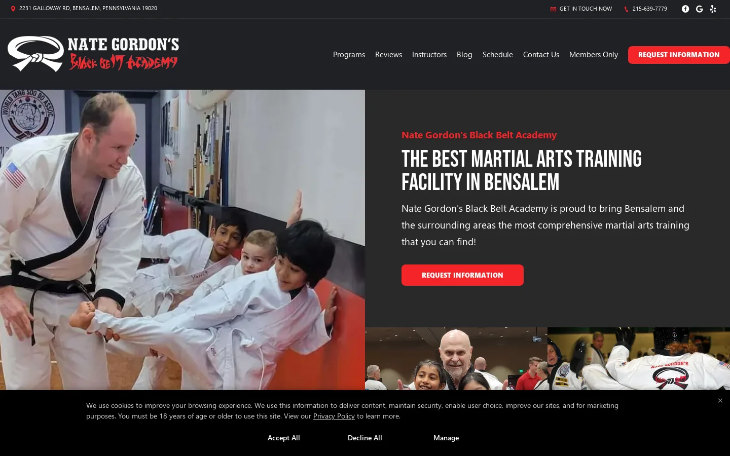 Nate Gordon's Black Belt Academy - Bensalem, Pennsylvania Homepage screenshot
