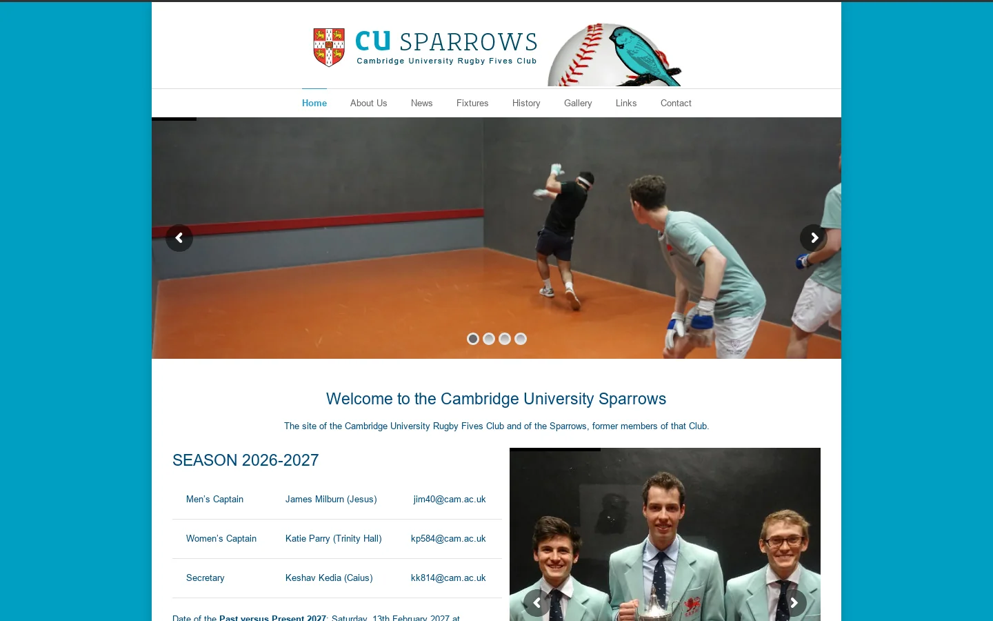 CU Sparrows Homepage screenshot