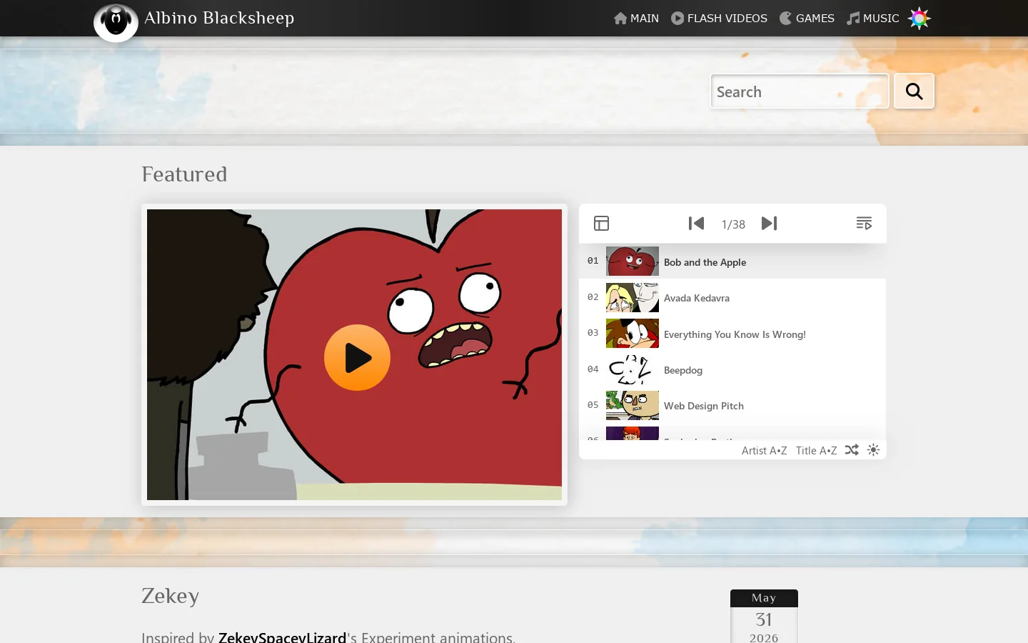 Albino Blacksheep Homepage screenshot