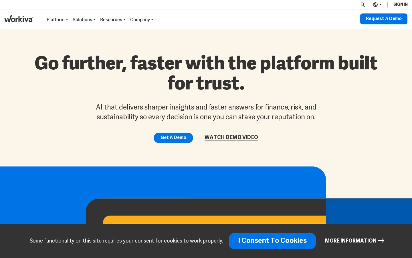 Workiva Homepage screenshot