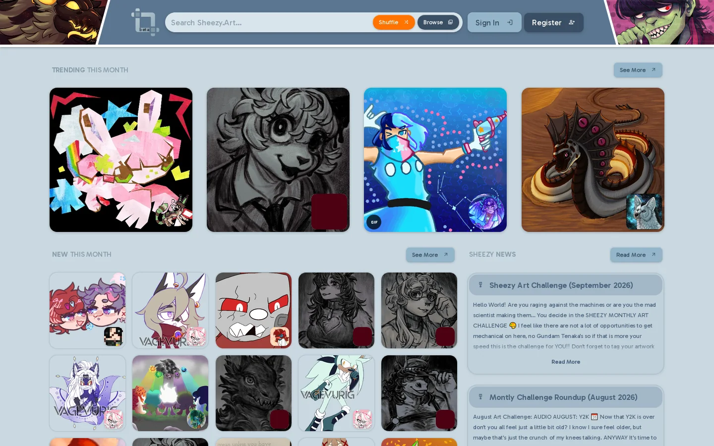 Sheezy.Art Homepage screenshot