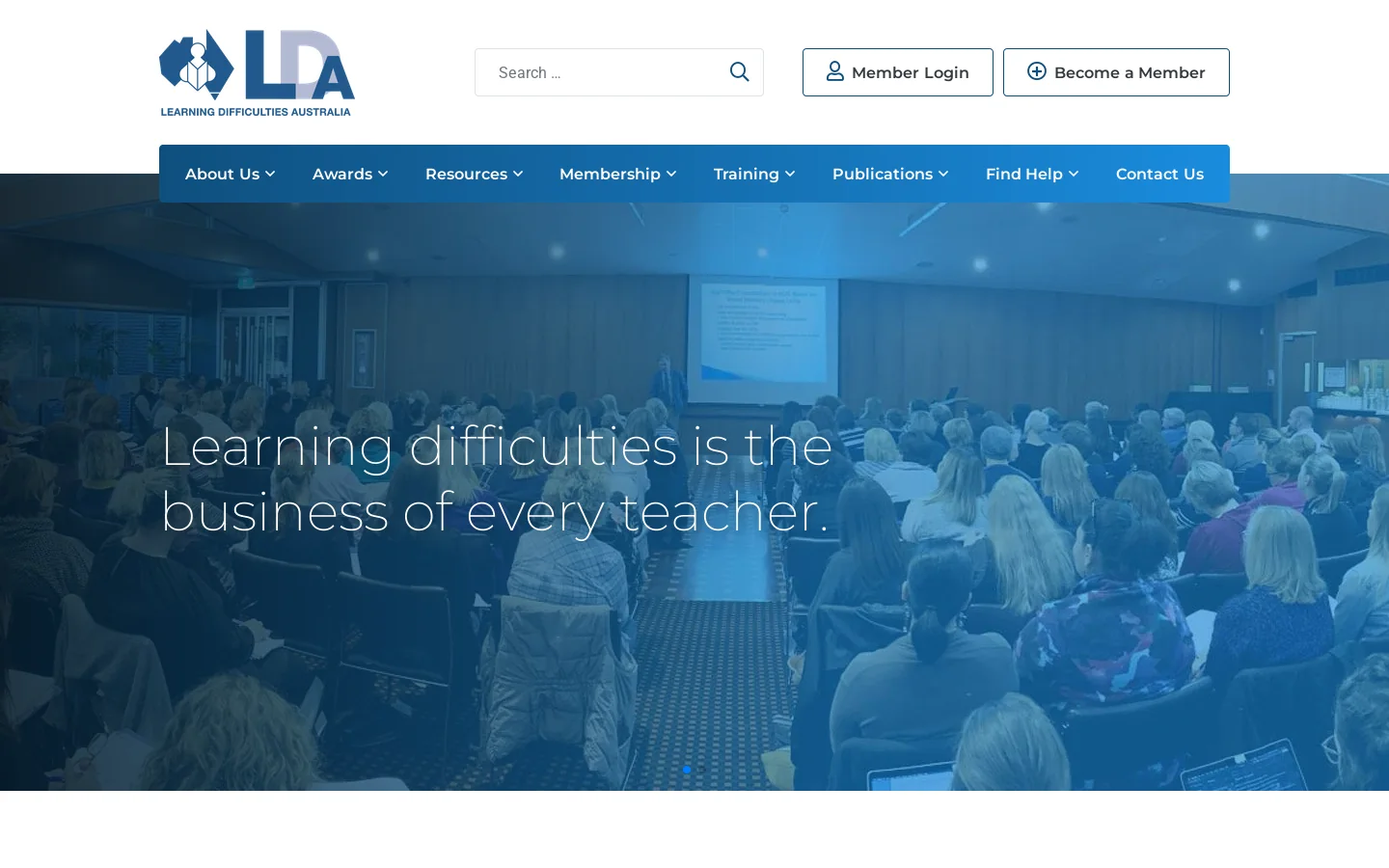 Learning Difficulties Australia Inc. - Assisting students with learning difficulties through effective teaching practices Homepage screenshot