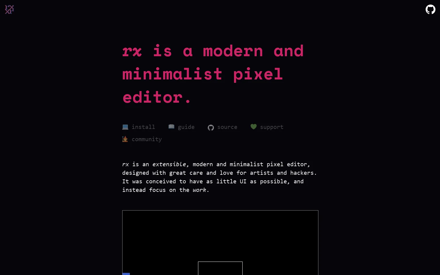 rx Homepage screenshot