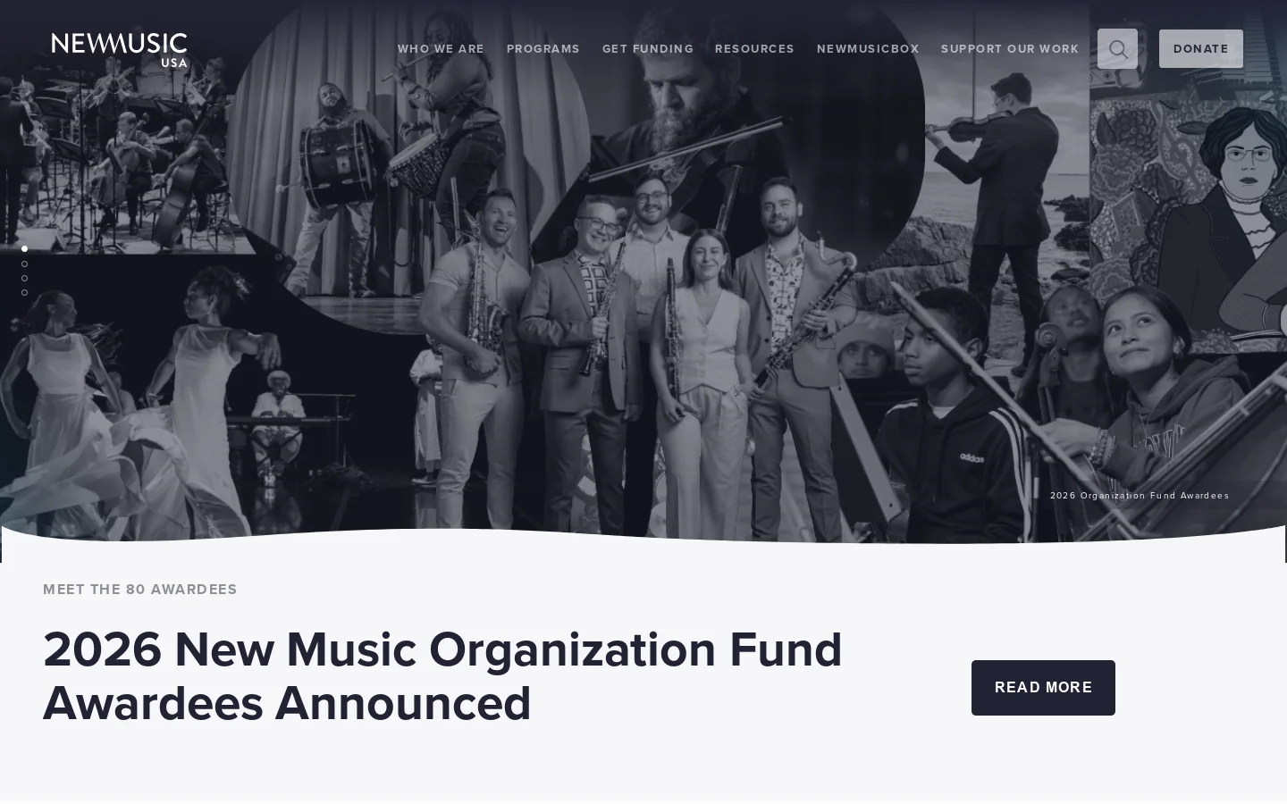 NewMusicUSA Homepage screenshot