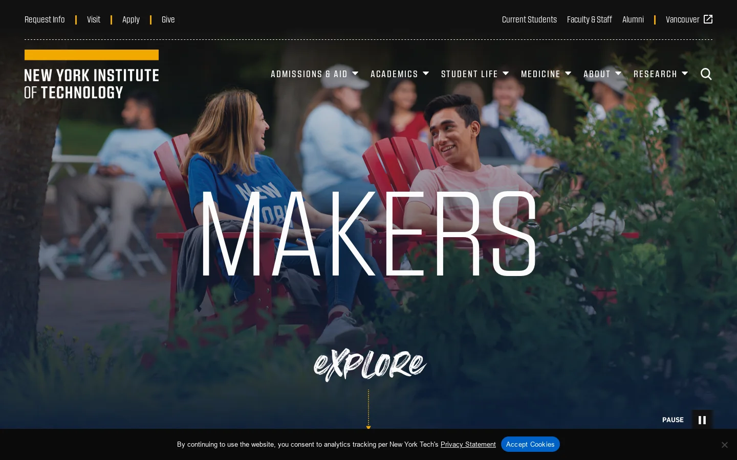New York Institute of Technology | New York Tech Homepage screenshot