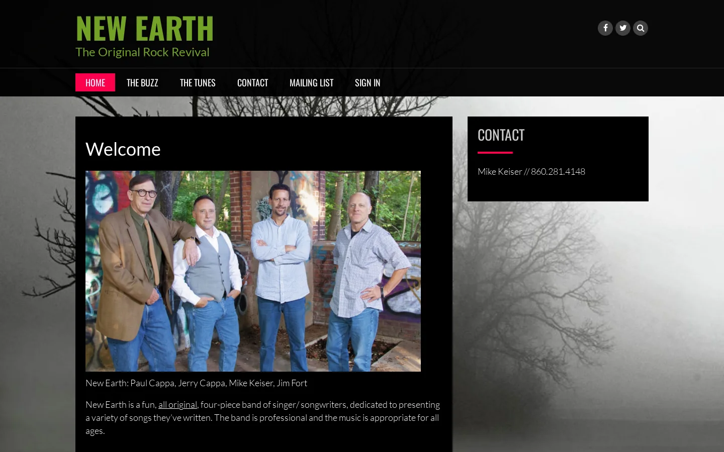 New Earth Homepage screenshot