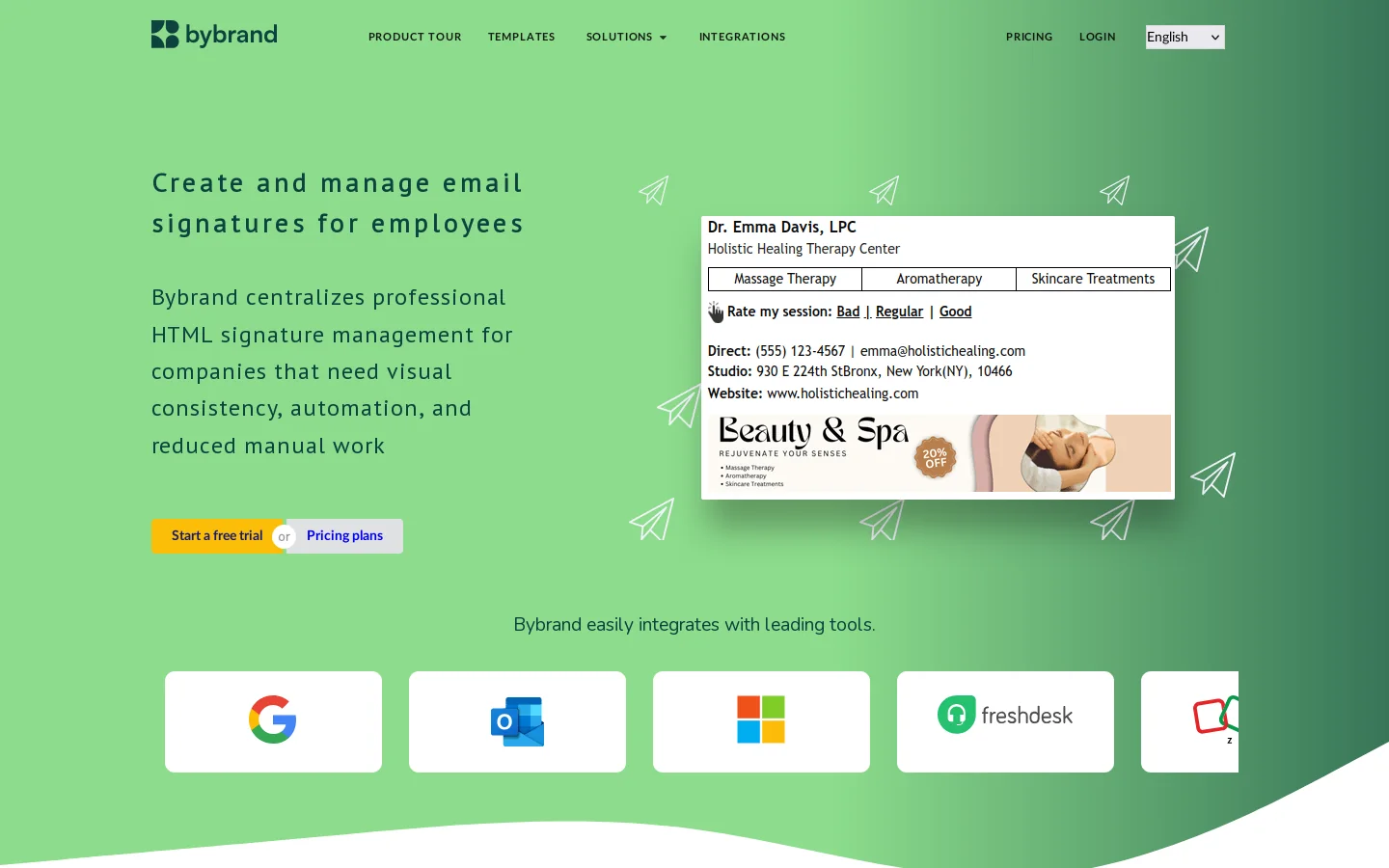 The simplest way to manage email signatures at scale Homepage screenshot