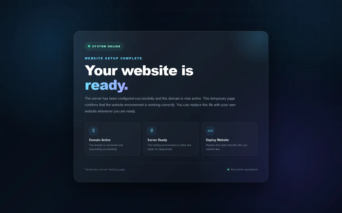 Website Ready Homepage screenshot
