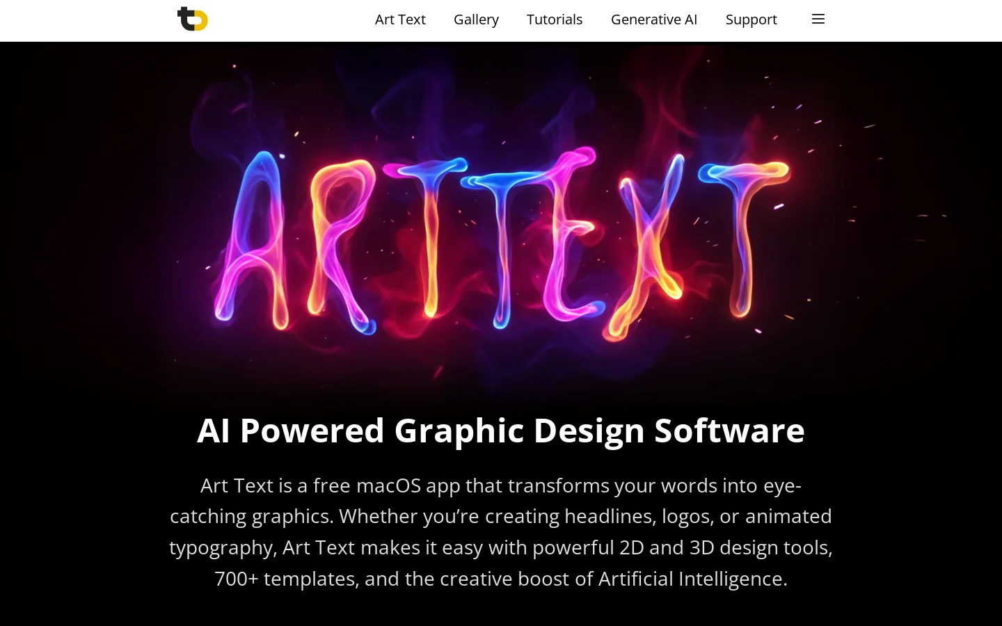 macOS App for Text Design and Lettering Homepage screenshot