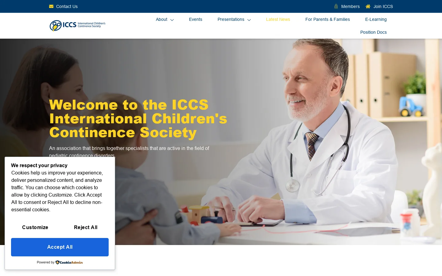 ICCS Homepage screenshot