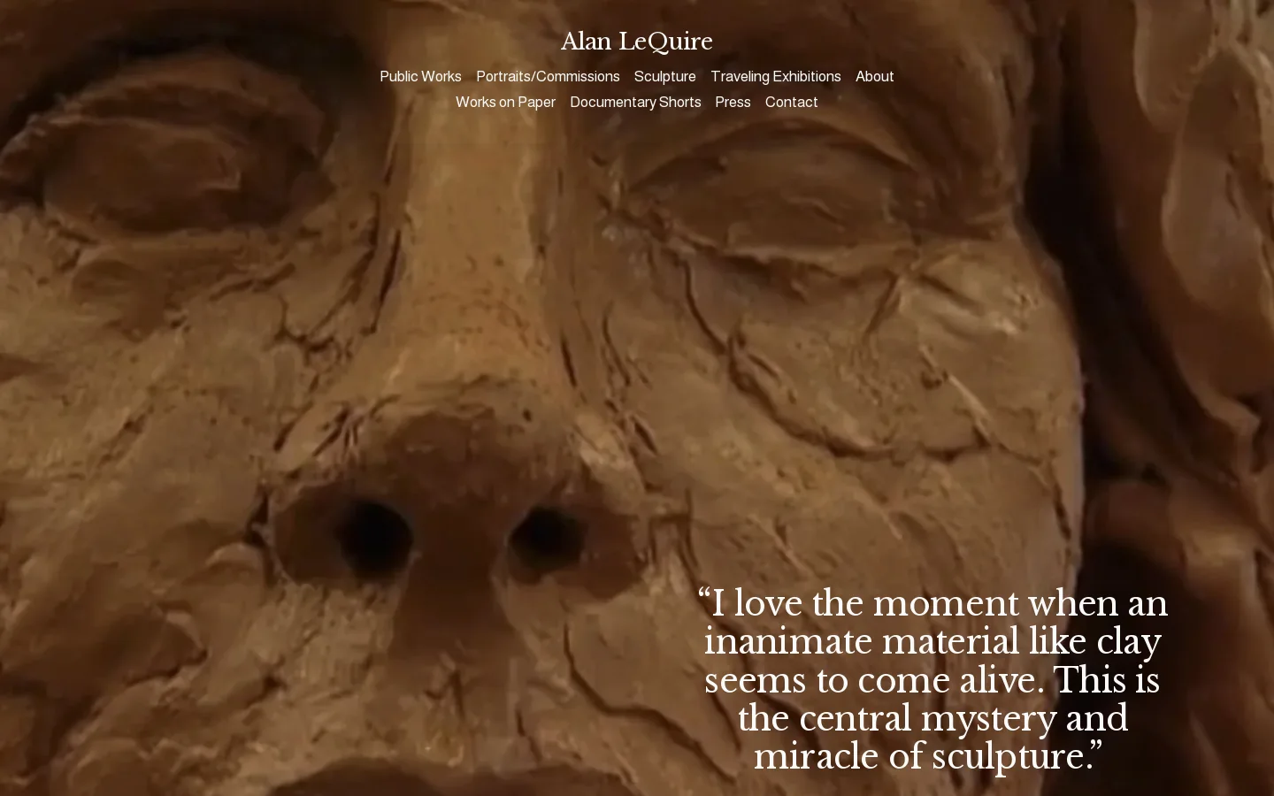 Alan LeQuire Homepage screenshot