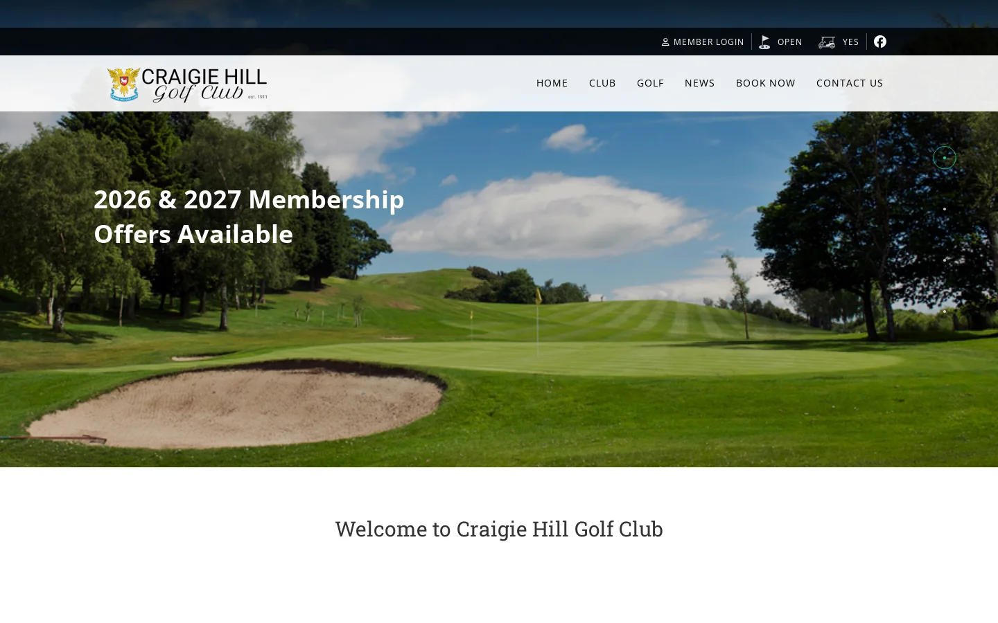 Craigie Hill Golf Club Homepage screenshot