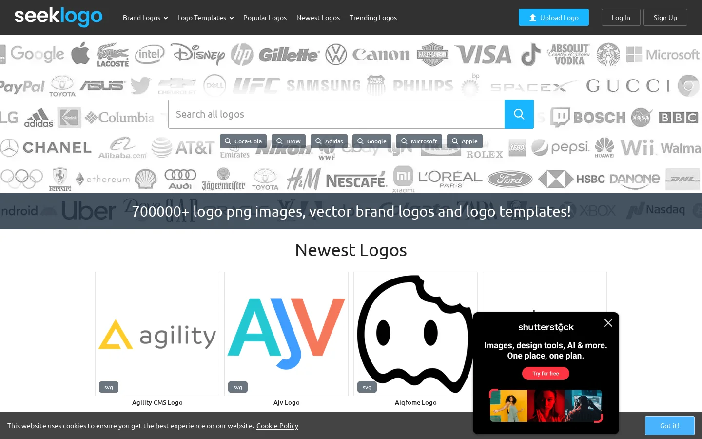 seeklogo Homepage screenshot