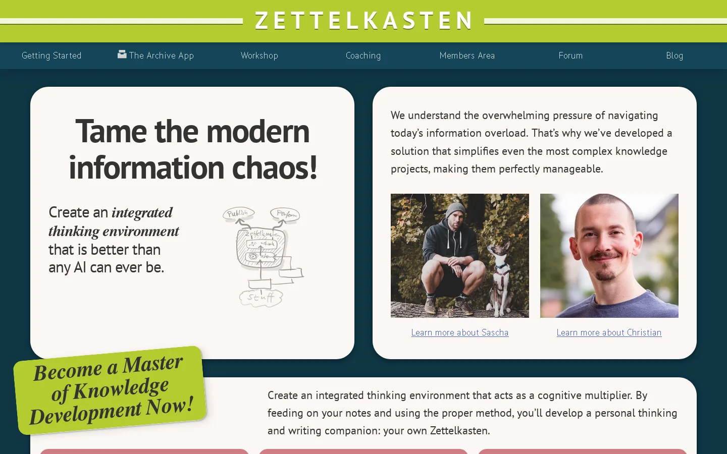Zettelkasten knowledge and info management • Zettelkasten Method Homepage screenshot