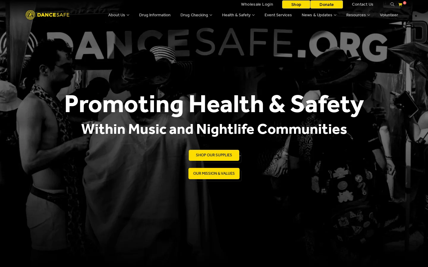 DanceSafe Homepage screenshot