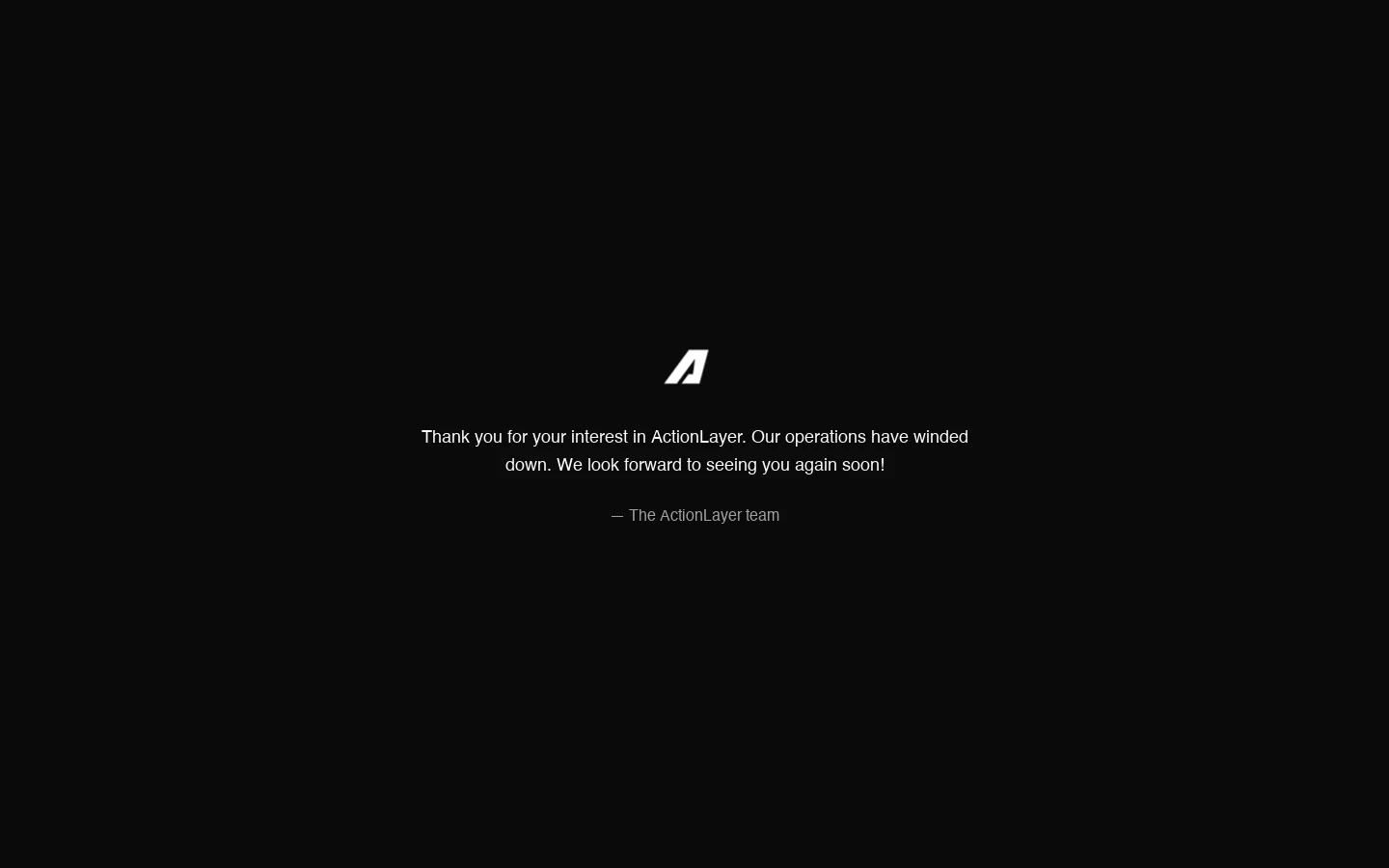 ActionLayer Homepage screenshot