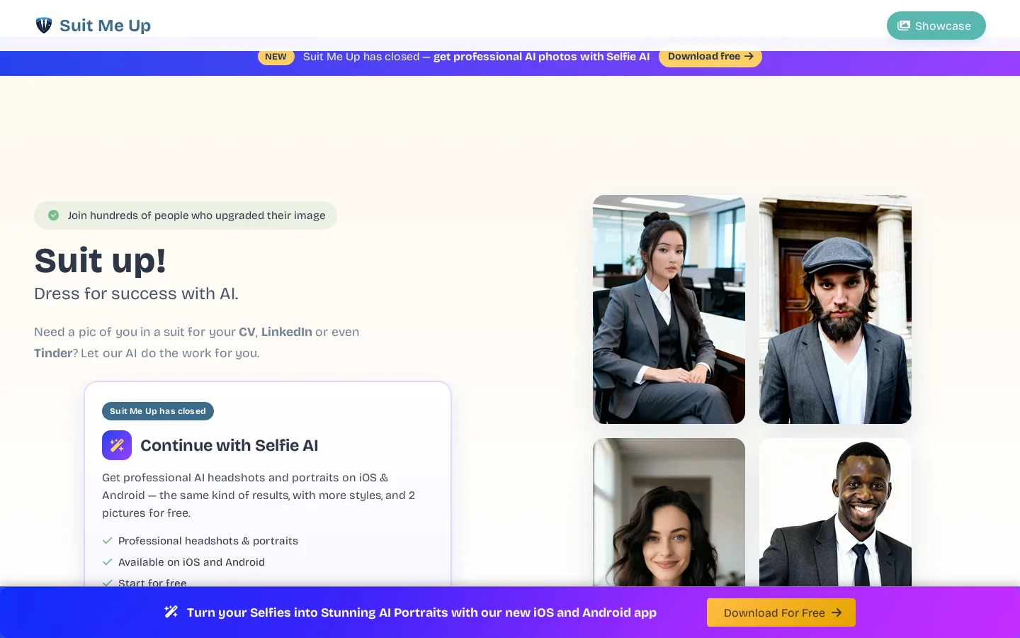 SuitMeUp Homepage screenshot