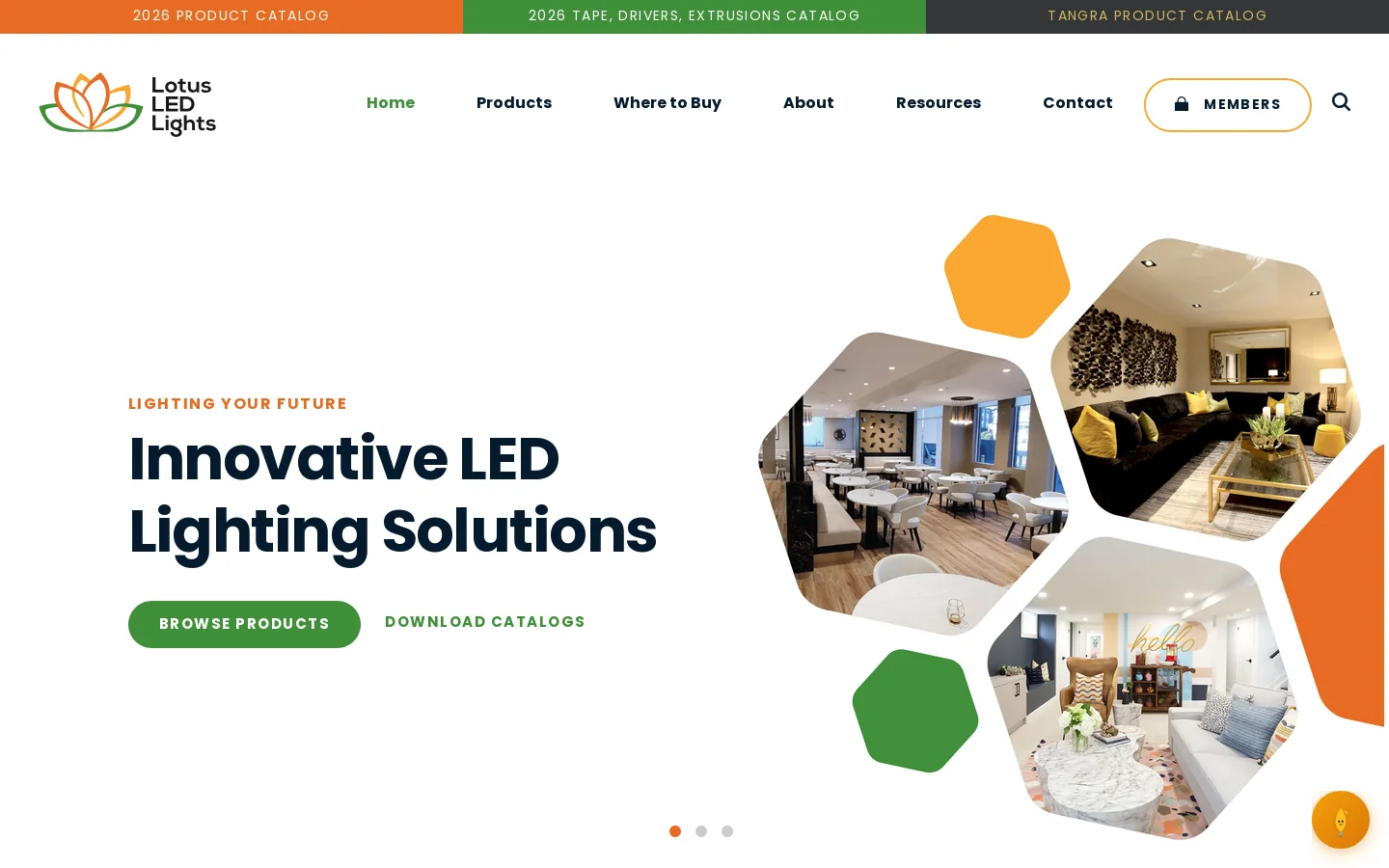 Lotus LED Lights Homepage screenshot
