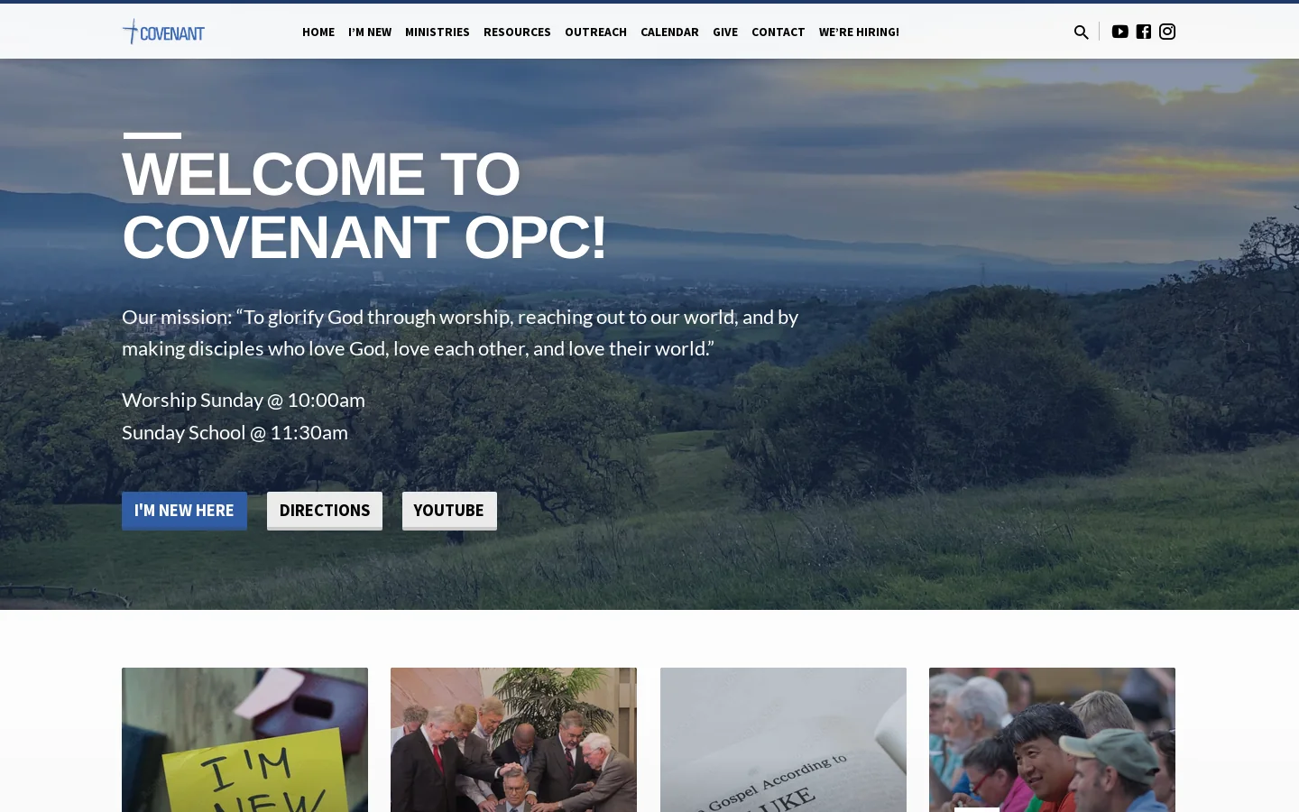 Church in San Jose, California - Covenant Presbyterian Church Homepage screenshot