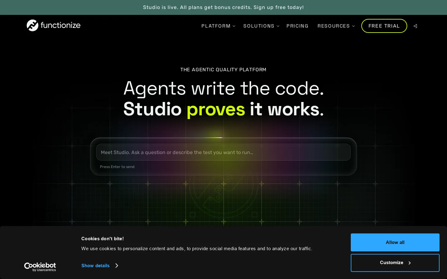 The Quality Layer for AI-Written Code Homepage screenshot