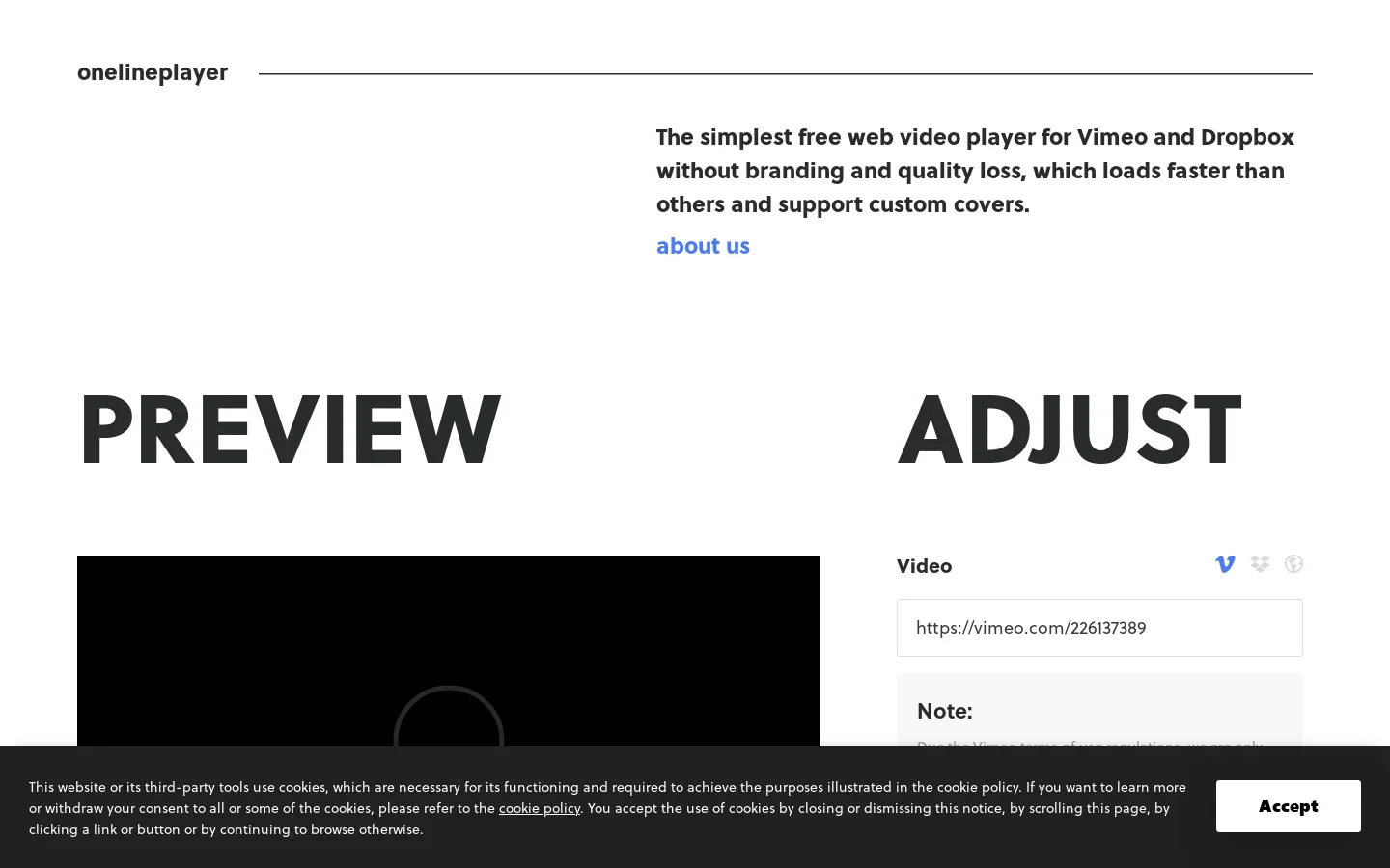 OneLinePlayer Homepage screenshot