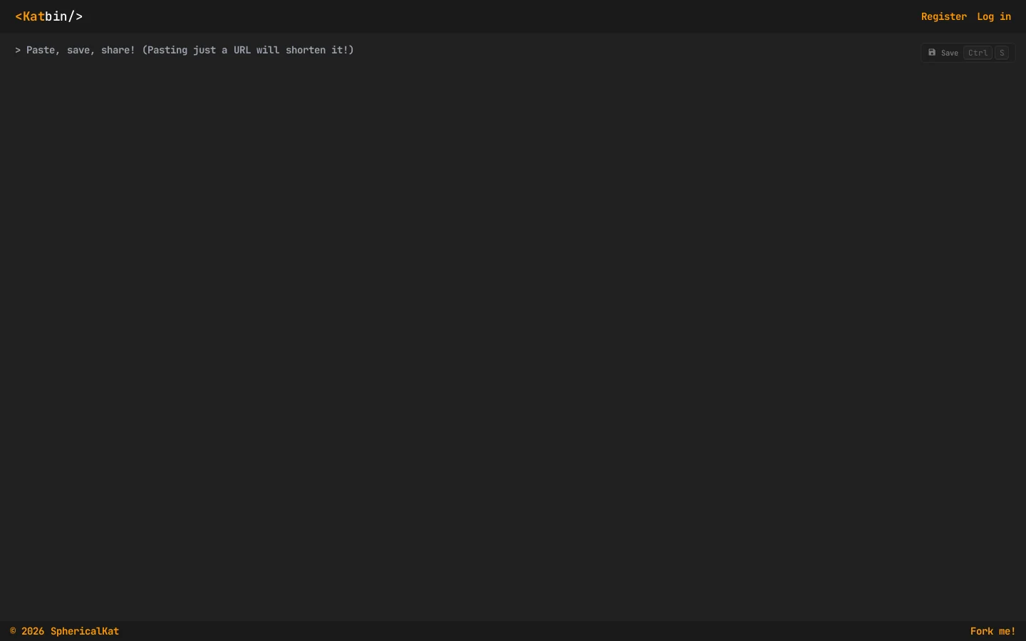 Katbin Homepage screenshot