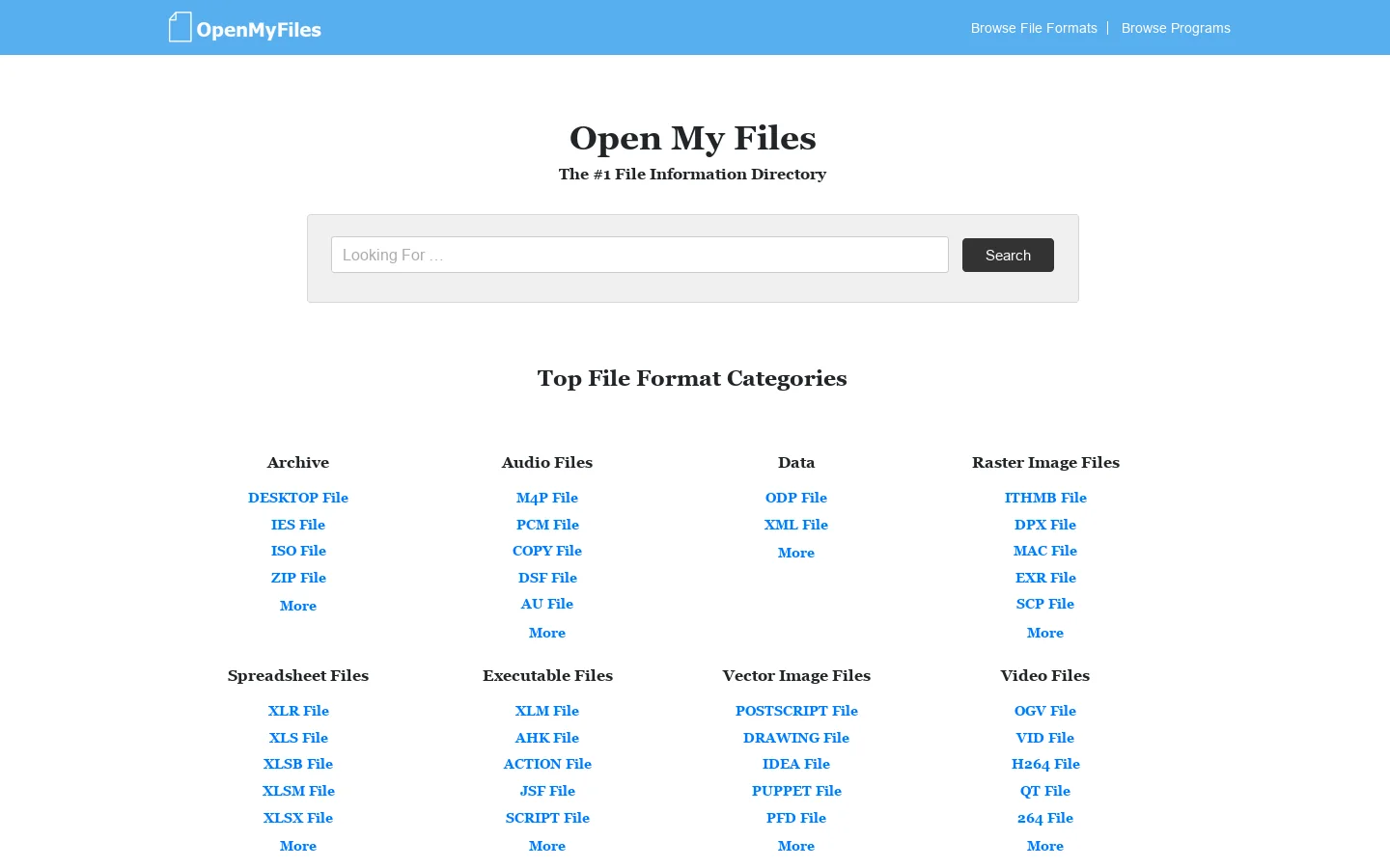 Open My Files Homepage screenshot