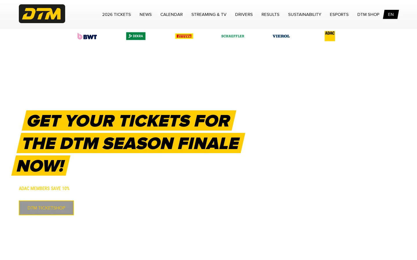 DTM Homepage screenshot