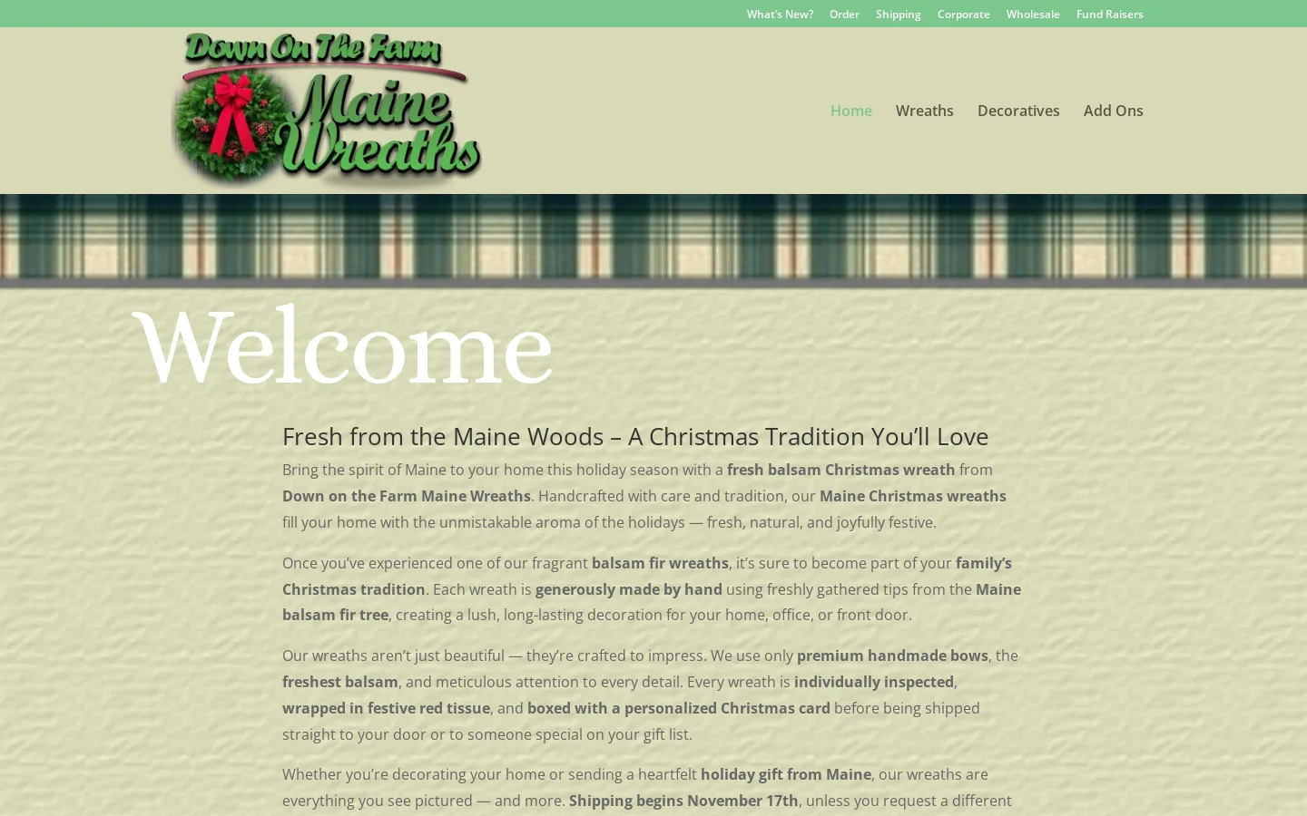 WreathsFromMaine.com Homepage screenshot