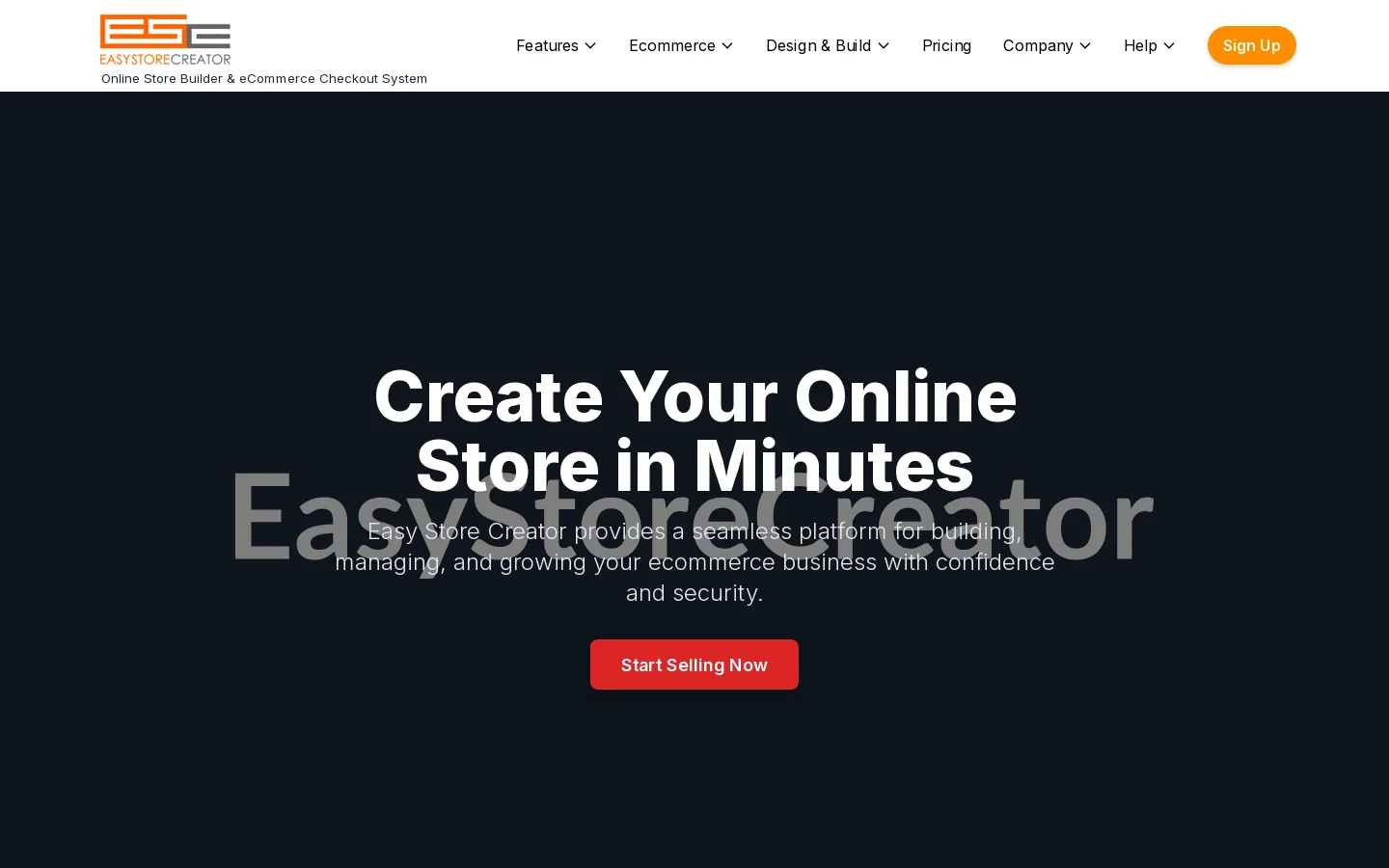 Online Store Builder, Shopping Cart Software Homepage screenshot