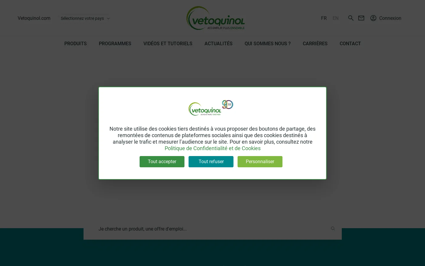 Vetoquinol Canada Homepage screenshot