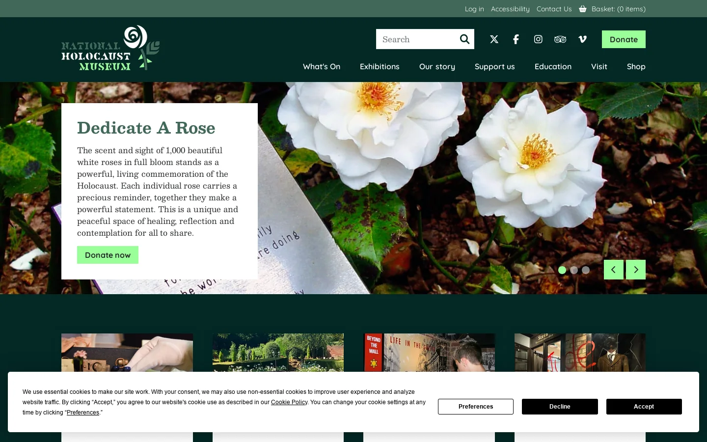 The National Holocaust Centre and Museum Homepage screenshot