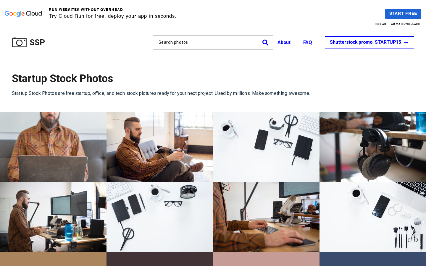 Startup Stock Photos Homepage screenshot