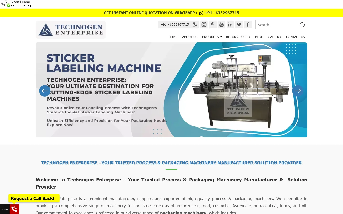 Technogen Enterprise Homepage screenshot