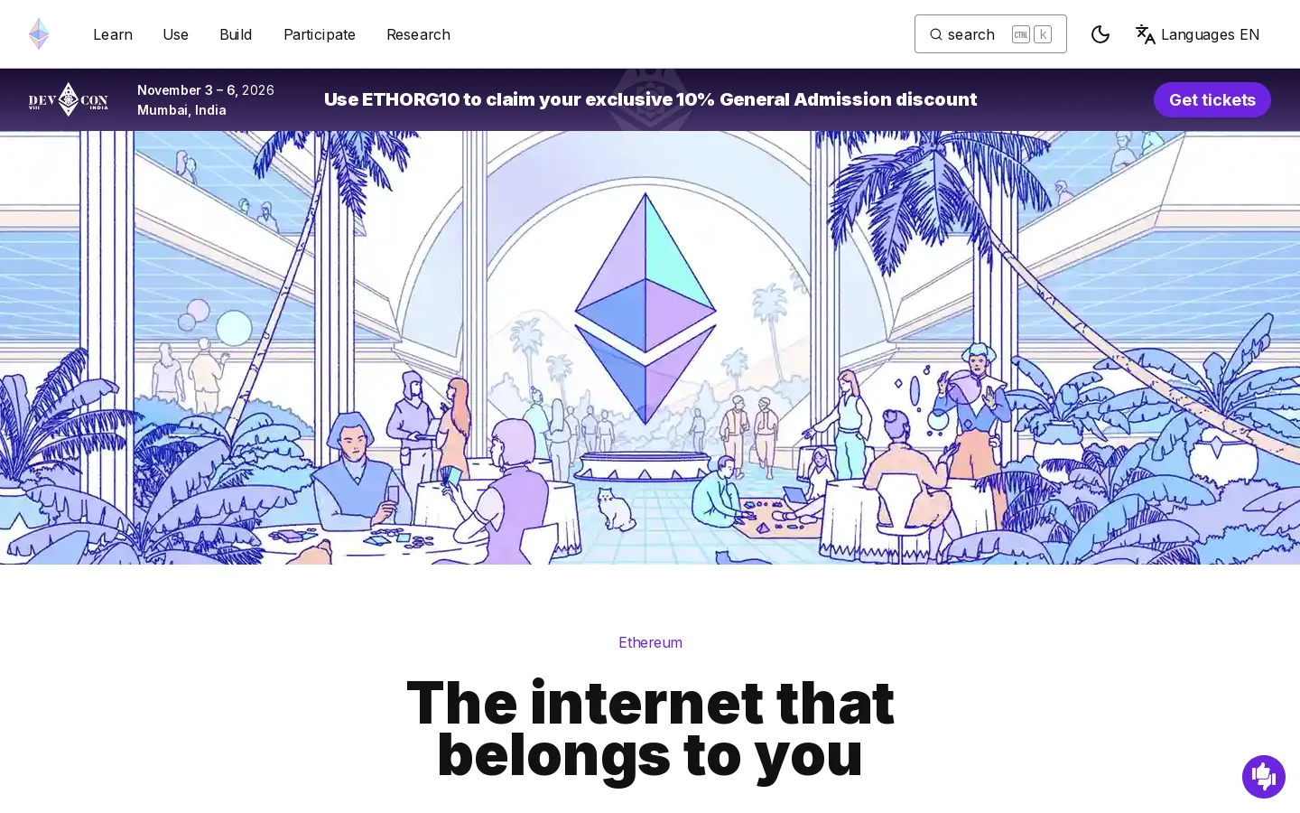 Ethereum Homepage screenshot