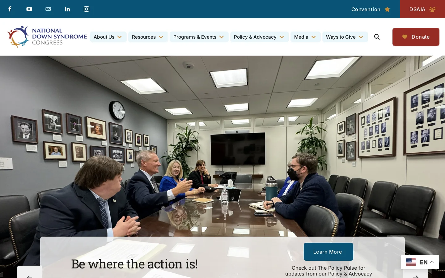 Home : National Down Syndrome Congress Homepage screenshot