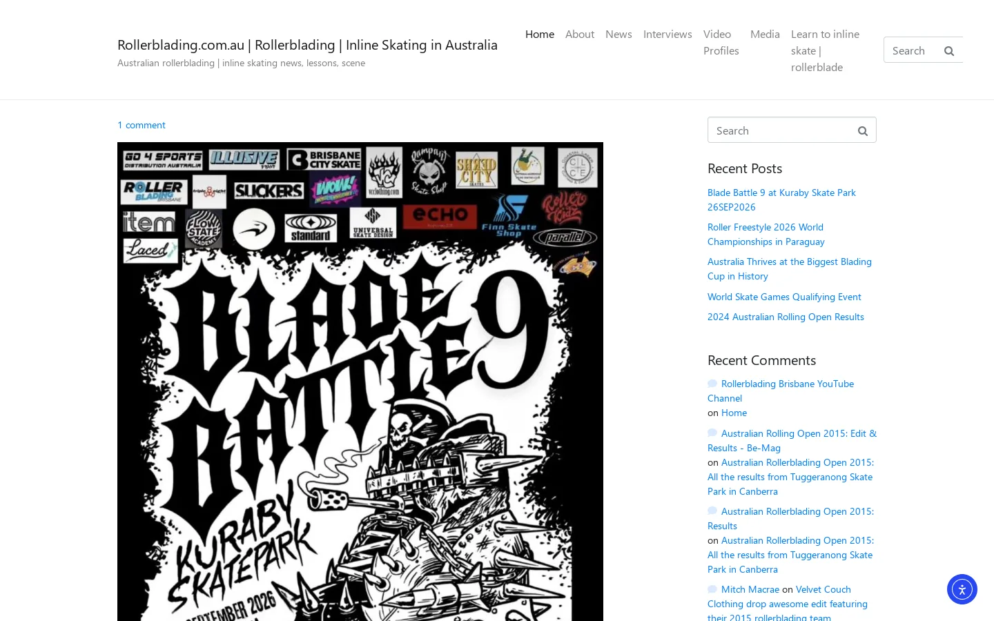 Rollerblading Homepage screenshot