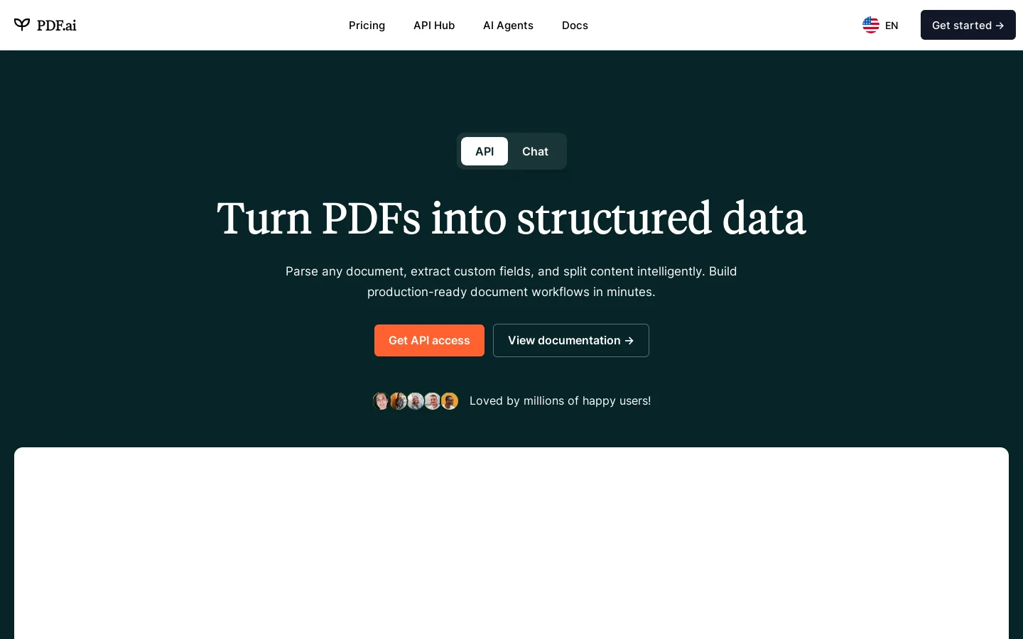 PDF.ai Homepage screenshot