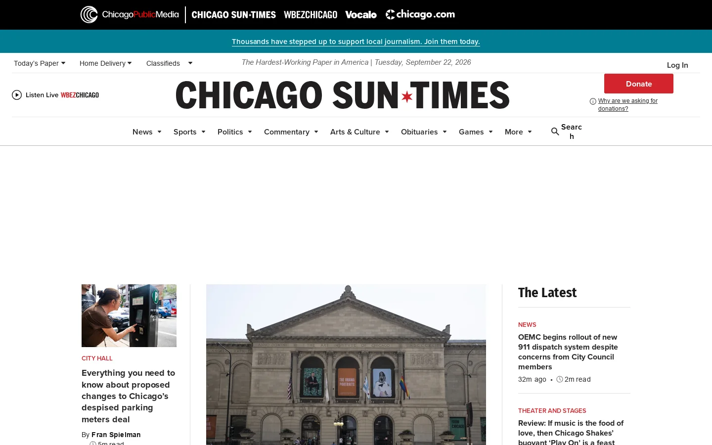 Chicago Sun-Times Homepage screenshot